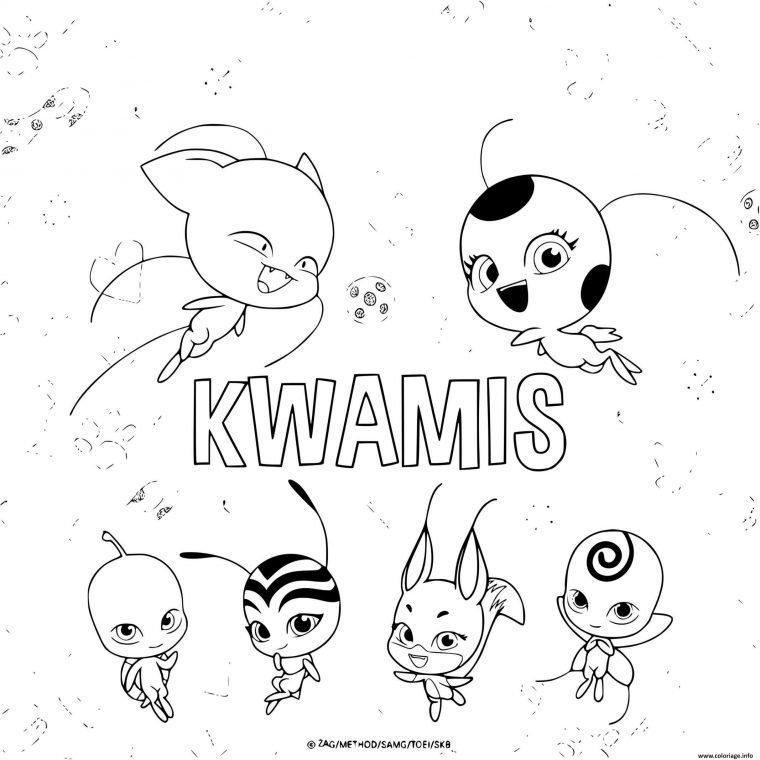 Coloriage Cute Kwamis From Miraculous Ladybugs – Jecolorie intérieur Dessins Miraculous A Imprimer Gratuit