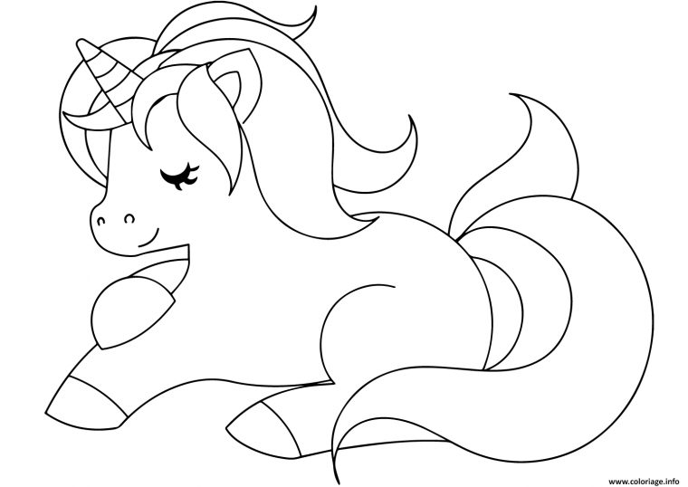 Coloriage Cute Licorne Dessin Licorne À Imprimer à Coloriage Licorne Kawaii Mandala