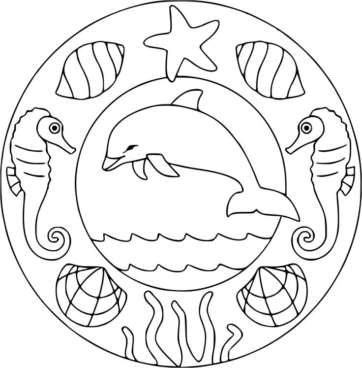 Coloriage Dauphin Mandala Dessin À Imprimer Sur Coloriages | Coloriage pour Coloriage Mandala Animaux Facile