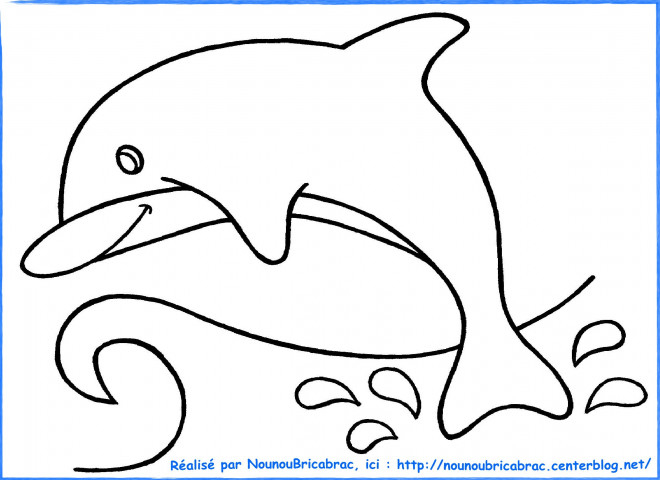 Coloriage Dauphins Qui Saute Facile Dessin Gratuit À Imprimer encequiconcerne Dessin A Colorier Facile Animaux