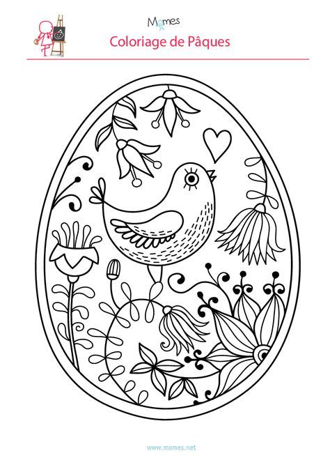 Coloriage De L'Oeuf De Pâques À L'Oiseau | Coloriage Paques, Coloriage tout Oiseau Coloriage Magique