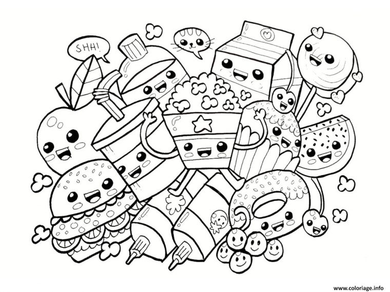 Coloriage Dessin Aliments Kawaii Dessin Dessin À Imprimer encequiconcerne Coloriage Mandala Kawaii A Imprimer