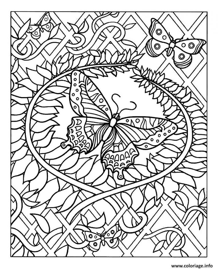 Coloriage Difficile Papillon Dessin Papillon À Imprimer tout Coloriage Magique Papillon