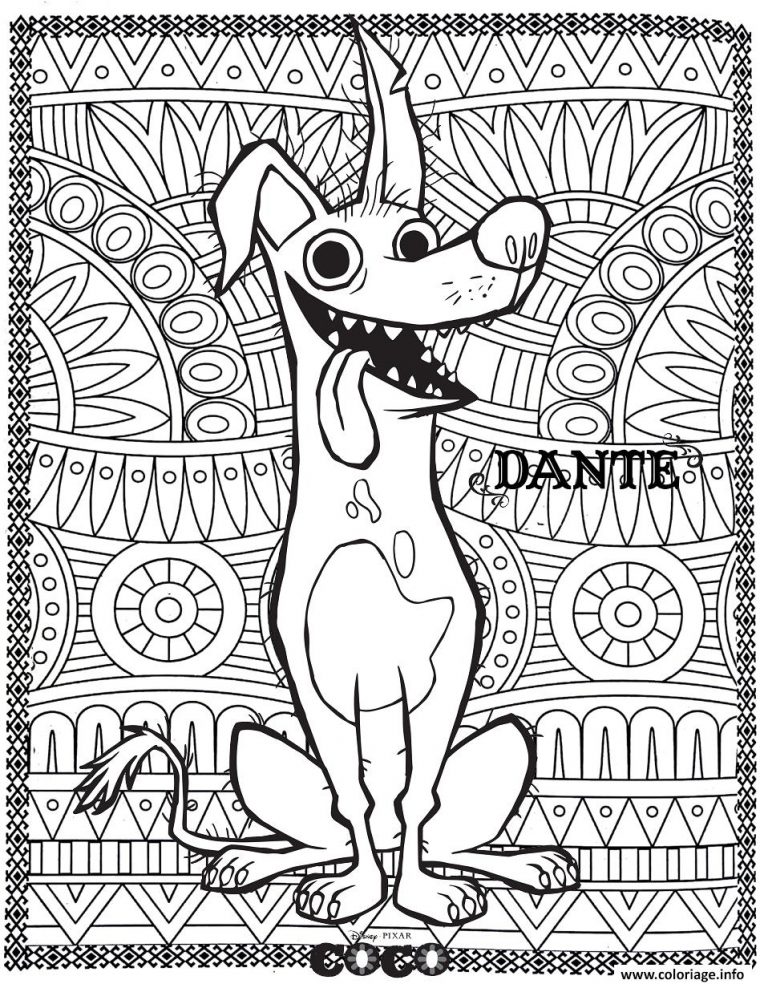 Coloriage Disney Coco Dante Fond Mandala Adulte – Jecolorie serapportantà Livre Coloriage Mandala Disney