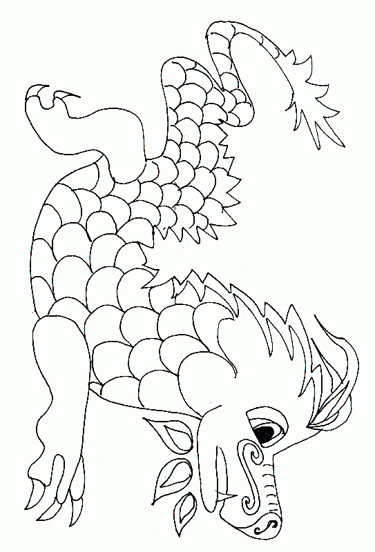 Coloriage D'Un Dragon Chinois | Coloriage Dragon, Dragon Chinois à Animaux Du Zodiaque Chinois Coloriage