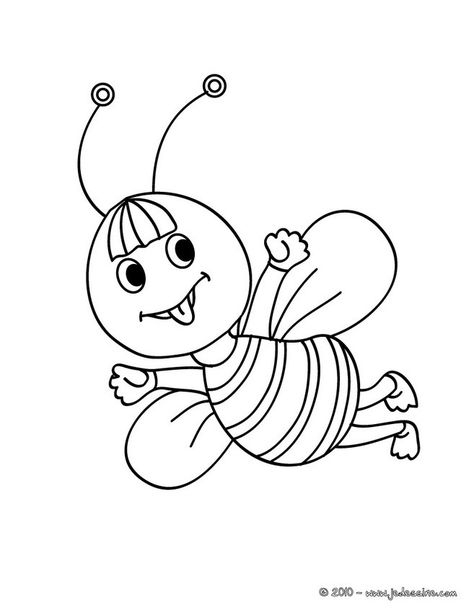 Coloriage D'Une Jolie Petite Abeille Très Mignonne. Un Coloriage tout Coloriage Animaux Et Insectes