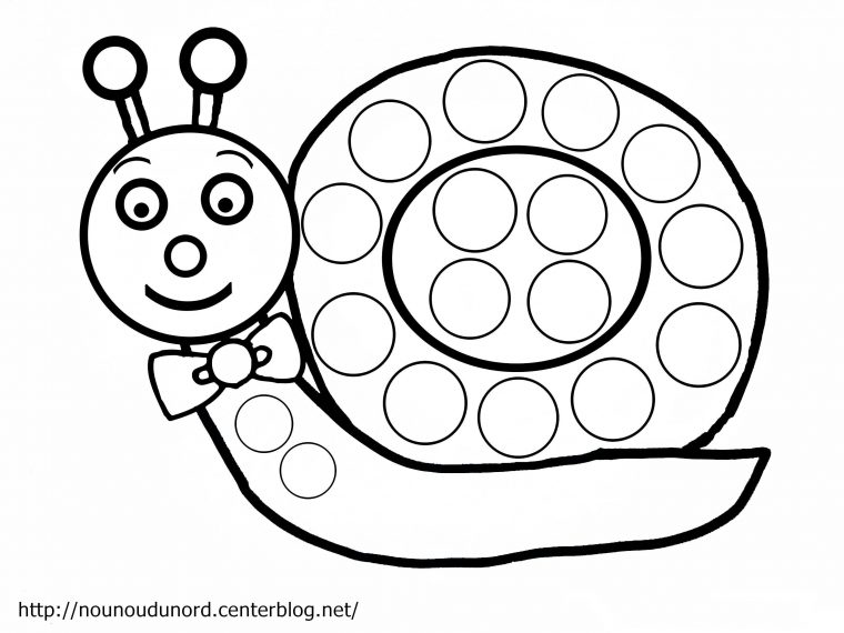 Coloriage Escargot À Gommettes Dessiné Par Nounoudunord. intérieur Nounou Du Nord Clown