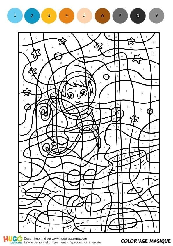 Coloriage Et Illustration D'Un Coloriage Magique Cm1, Le Garçon avec Coloriage Magique C Ç