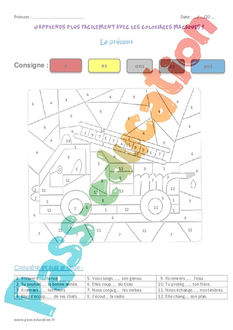 Coloriage Fr: Coloriage Magique Ce1 Pronoms Personnels dedans Coloriage Magique Cm1 Impatfait