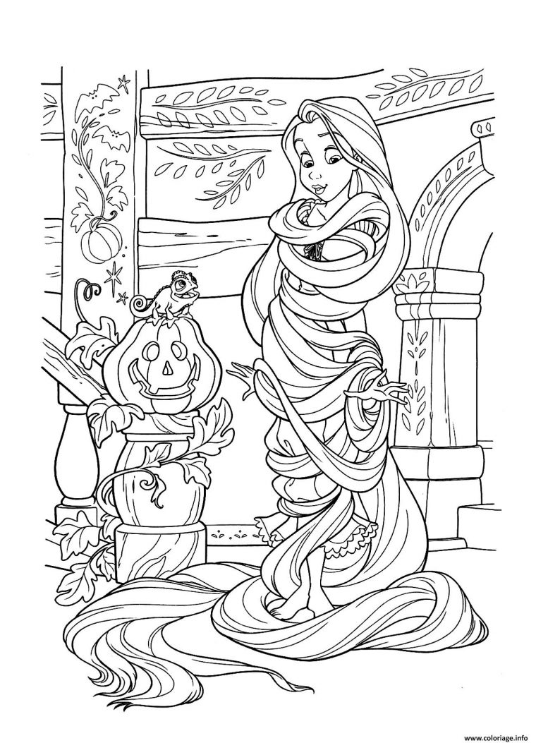 Coloriage Halloween Disney Princesse Raiponce Dessin Halloween Disney À destiné Dessin A Imprimer Disney