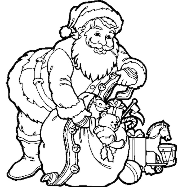 Coloriage Hotte Du Père Noël En Ligne Gratuit À Imprimer serapportantà Coloriage En Ligne Noel