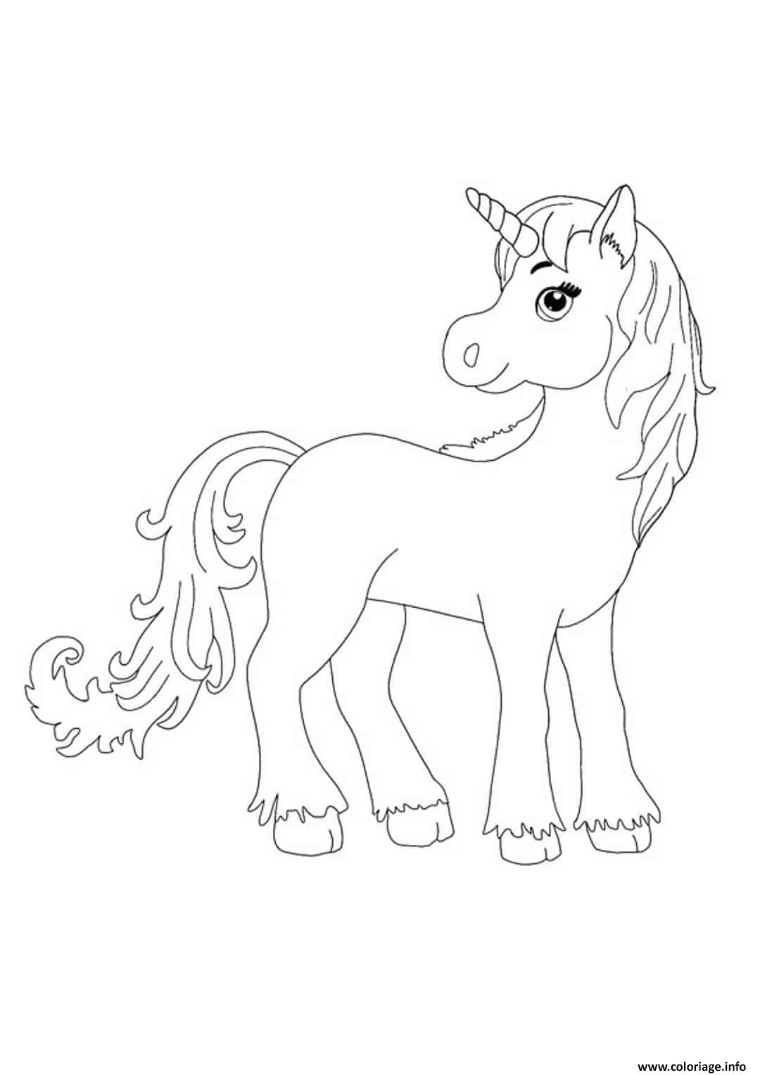 Coloriage Jolie Petite Licorne Animal Fabuleux Dessin Licorne À Imprimer tout Coloriage Mandala Licorne À Imprimer