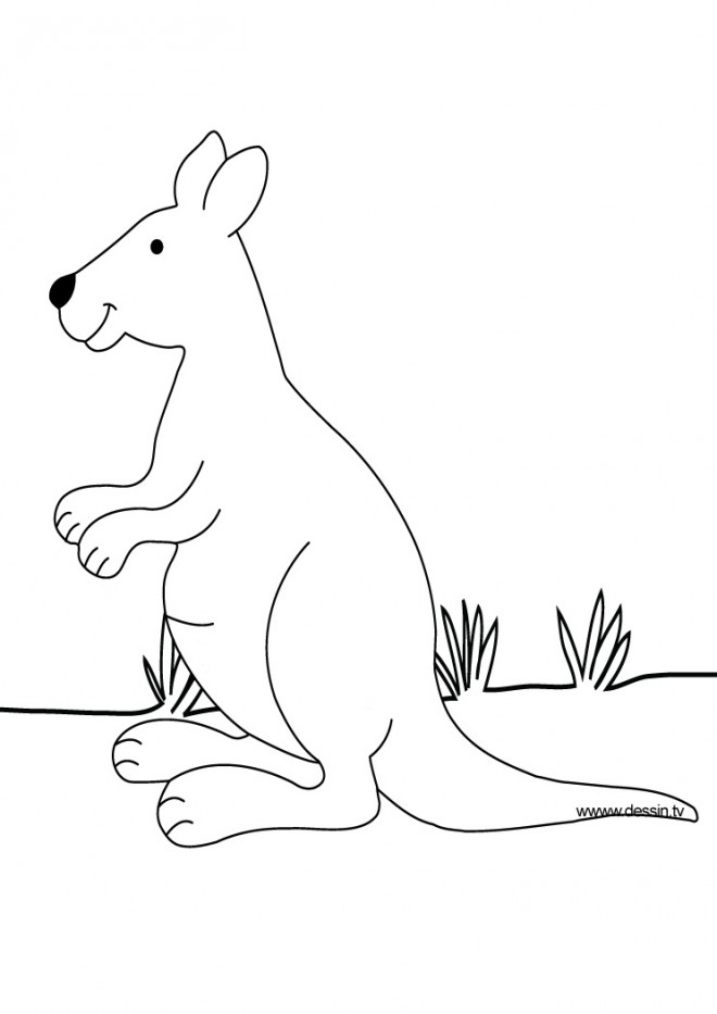 Coloriage Kangourou Pour Enfant Dessin Gratuit À Imprimer serapportantà Dessin Animaux Facile A Colorier