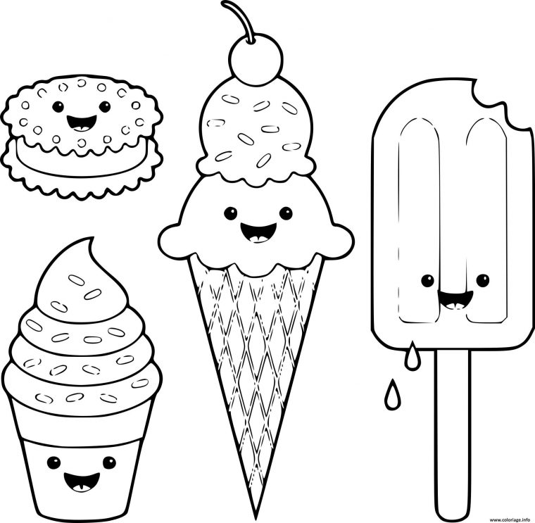 Coloriage Kawaii Donuts - Coloriage Gratuit Imprimer encequiconcerne Dessins A Colorier Hamburger Chat