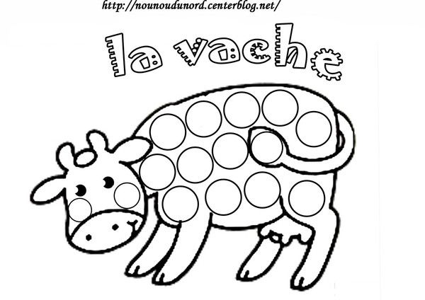 Coloriage La Vache À Gommette | Coloriage Ferme, Gommette, Coloriage Vache encequiconcerne Coloriage Animaux Ferme Maternelle