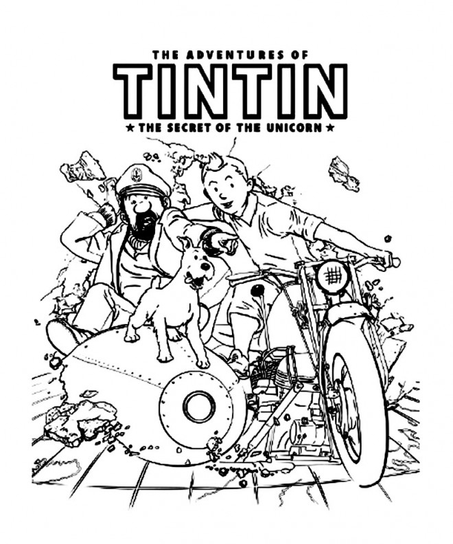 Coloriage Les Aventures De Tintin Dessin Gratuit À Imprimer tout Album De Coloriage En Ligne