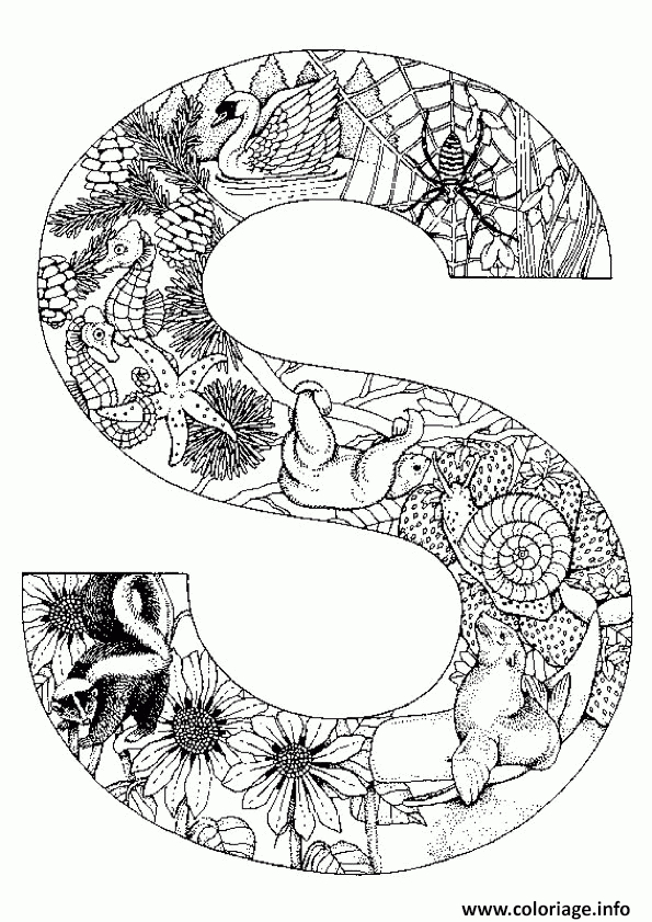 Coloriage Lettre S Alphabet Animaux Dessin Alphabet À Imprimer destiné Coloriage En Ligne Ô Majuscule