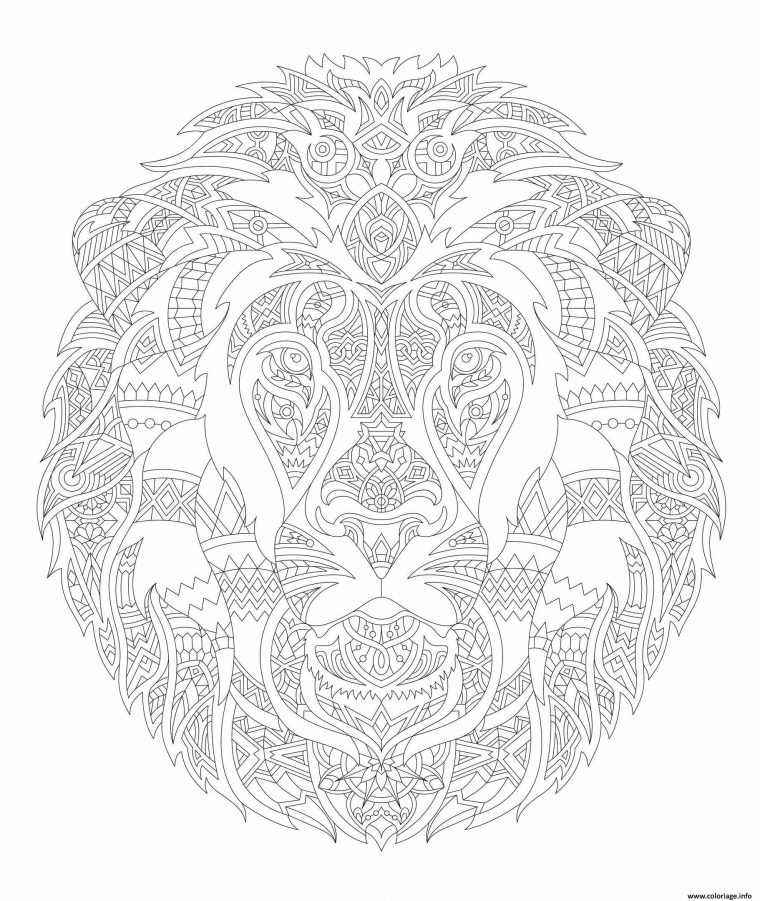 Coloriage Lion Adulte Animal Relax Dessin Adulte Animaux À Imprimer pour Coloriage Mandala Lion