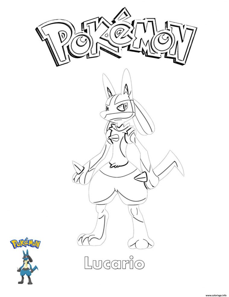 Coloriage Lucario Pokemon Dessin Pokemon À Imprimer destiné Coloriage Pokemon A Imprimer Gratuit