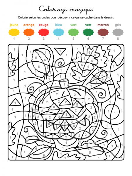 Coloriage Magique Amusant De Halloween destiné Coloriage Magique En Anglais