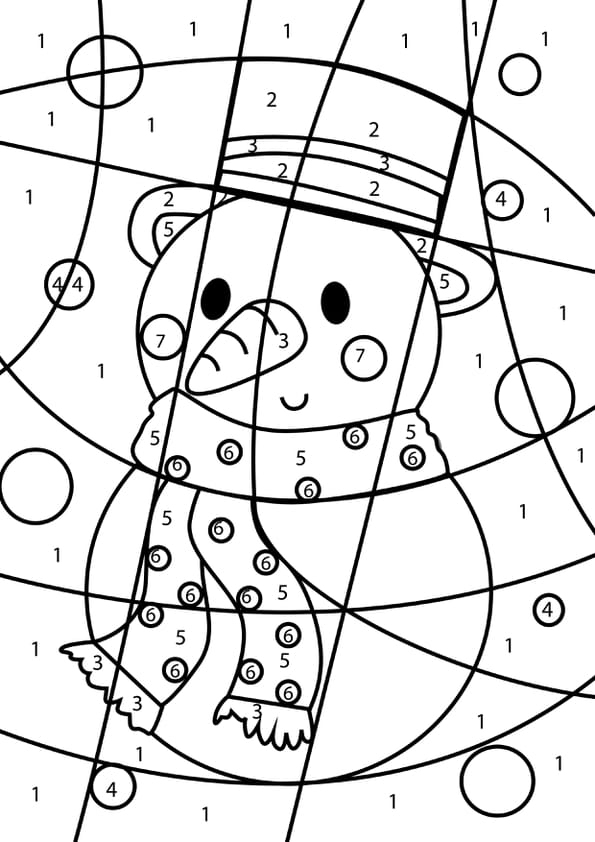 Coloriage Magique Bonhomme De Neige serapportantà Hugo L'Escargot 6 Coloriage