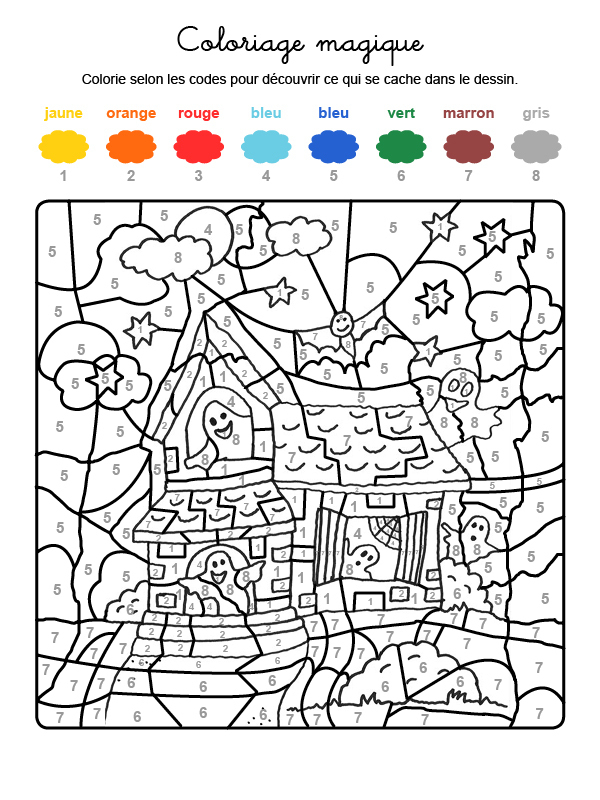 Coloriage Magique De Halloween concernant Coloriage Numéroté En Ligne