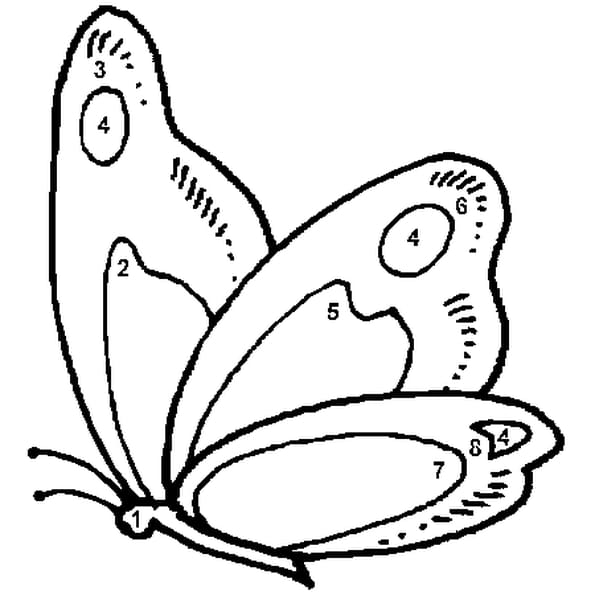 Coloriage Magique Facile Papillon En Ligne Gratuit À Imprimer avec Papillon Coloriage Magique