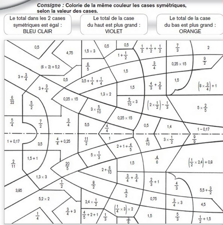 Coloriage Magique Fraction Cm1 – Coloriages Magiques Pour Les Gs Cp Ce1 pour Objectif Coloriage Magique