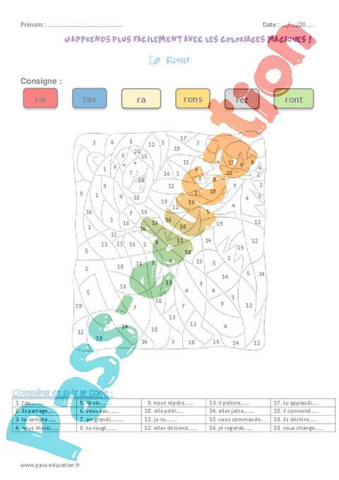 Coloriage Magique Futur De L'Indicatif : Cm1 – Cycle 3 tout Coloriage Magique Cm1 Impatfait