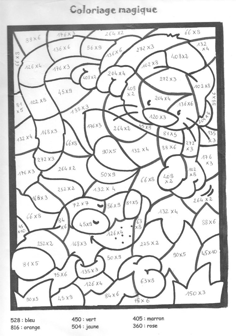 Coloriage Magique Multiplication À Colorier – Dessin À Imprimer concernant Dessin Coloriage Magique