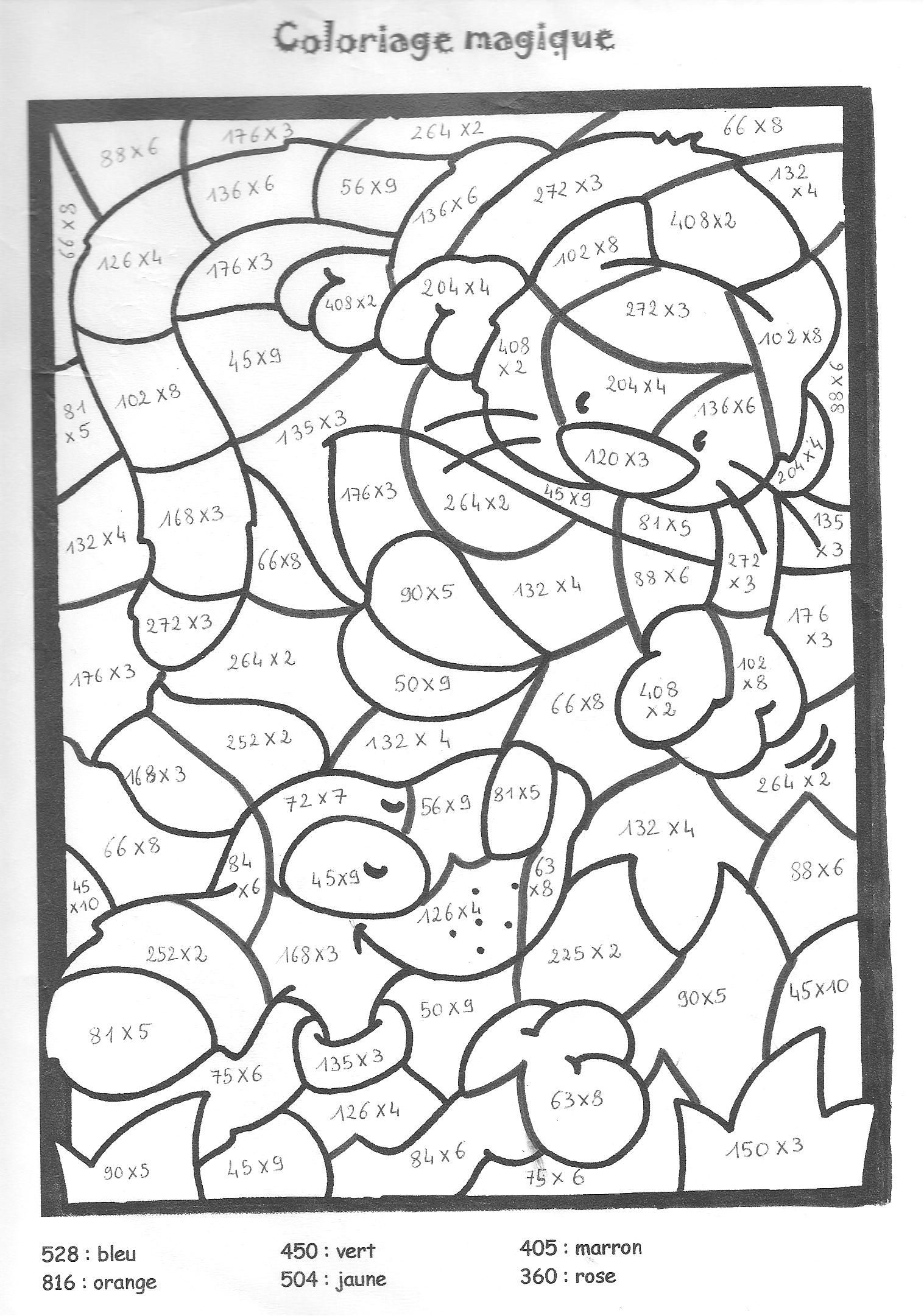 Coloriage Magique Multiplication À Colorier - Dessin À Imprimer concernant Dessin Coloriage Magique