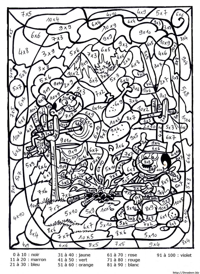 Coloriage Magique Multiplication Dessin Gratuit À Imprimer dedans Coloriage Magique Été