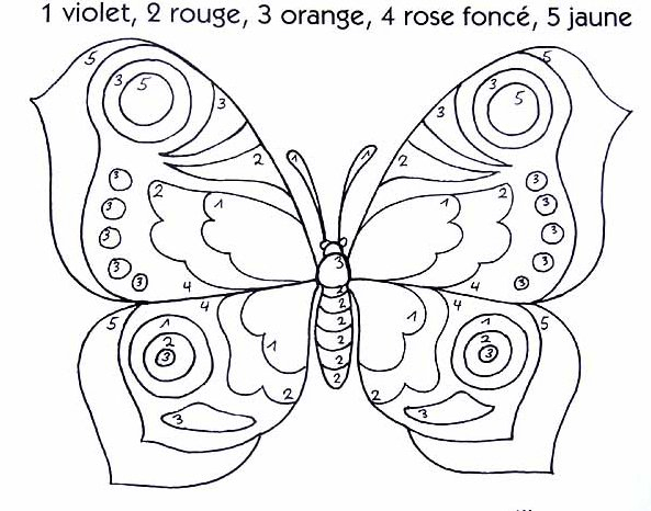 Coloriage Magique Papillon intérieur Papillon Coloriage Magique