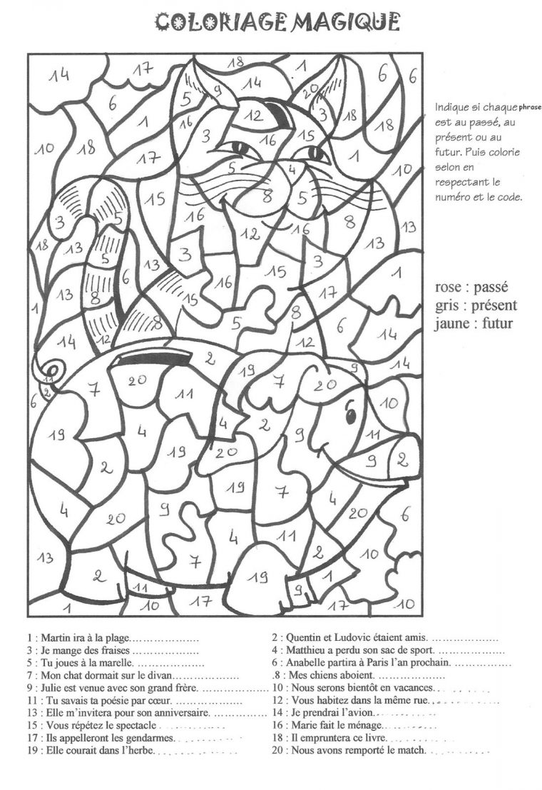 Coloriage Magique: Passé Présent Ou Futur? – Le Blog De La Classe Cm1 intérieur Cm2 Coloriage Magique