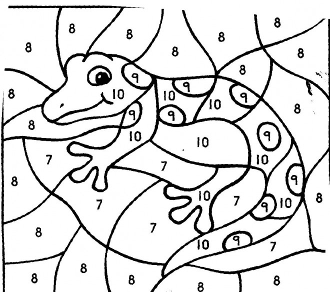 Coloriage Magiques Lézard Numéro Dessin Gratuit À Imprimer pour Coloriage En Ligne Numéroté