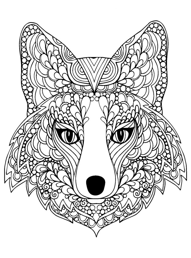 Coloriage Mandala Animal Élégant Photographie Tete Renard Renards destiné Coloriage Mandala Animaux Facile