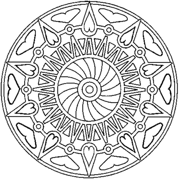 Coloriage Mandala Coeurs En Ligne Gratuit À Imprimer intérieur Jeux De Coloriage De Mandala Pour Adulte