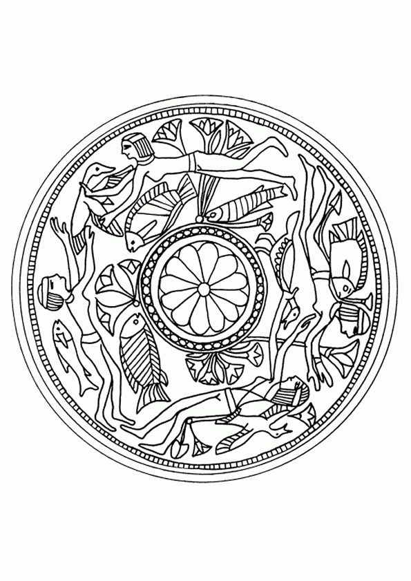 Coloriage Mandala Egypte Sur Hugolescargot intérieur Coloriage Mandala Jeux Gratuits En Ligne