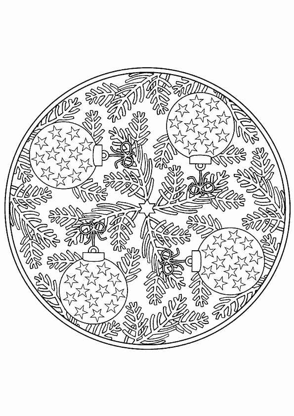 Coloriage Mandala Noel Boules Sur Hugolescargot concernant Jeu Jeu Jeu De Coloriage Mandala