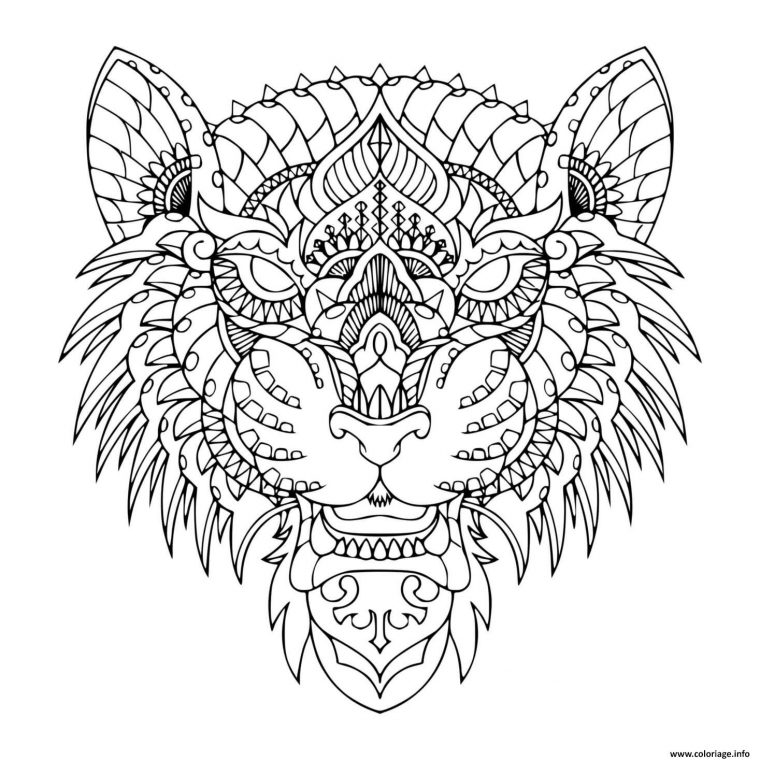 Coloriage Mandala Tigre Zen Dessin Tigre À Imprimer concernant Coloriage À Imprimer Mandala Kawaii