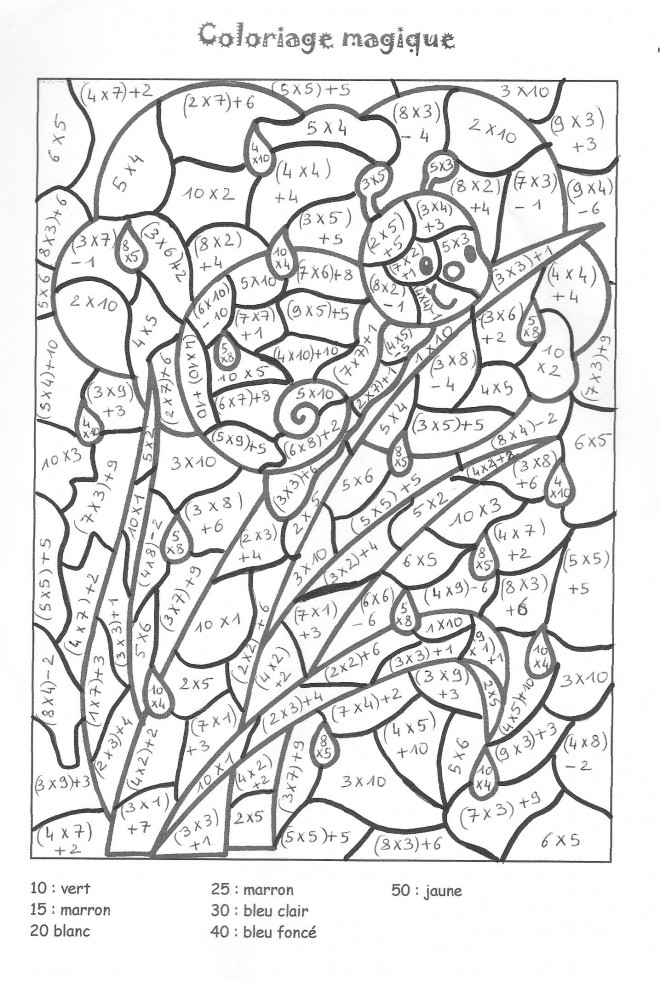 Coloriage Multiplication Magique Dessin Gratuit À Imprimer encequiconcerne Ce1 Coloriage Magique Multiplication