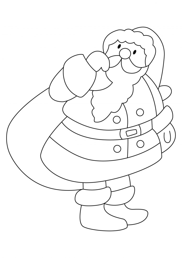 Coloriage – Noël : Père Noël 46 – 10 Doigts avec Dessin A Colorier Facile Traineau Pere Noel