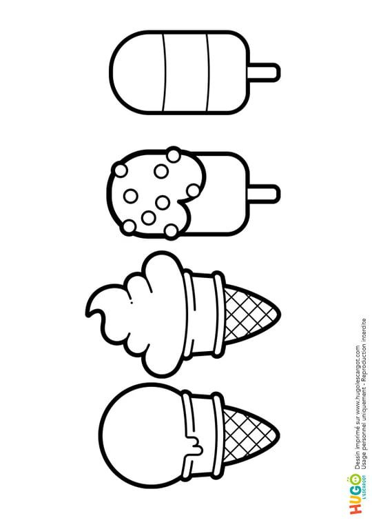 Coloriage Nourriture Kawaii : Des Glaces En Ligne Gratuit À Imprimer intérieur Hugo L'Escargot En Ligne Gratuit