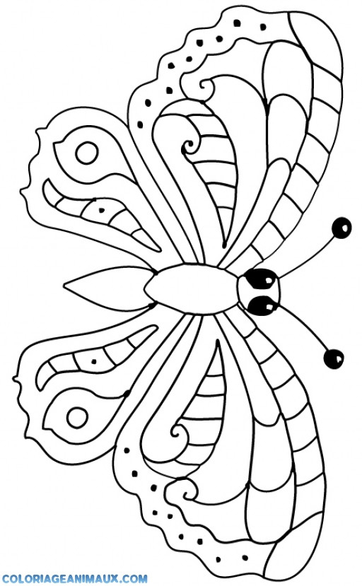 Coloriage Papillon Simple Dessin Gratuit À Imprimer tout Coloriage Mandala Libellule