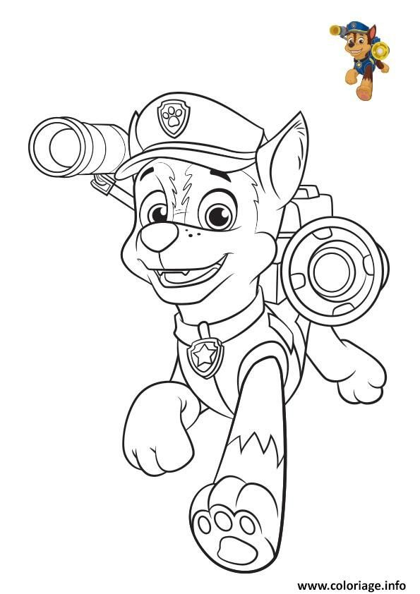 Coloriage Pat Patrouille Chase Colorier | Coloriage Reimansa dedans Paw Patrol Dessin A Imprimer