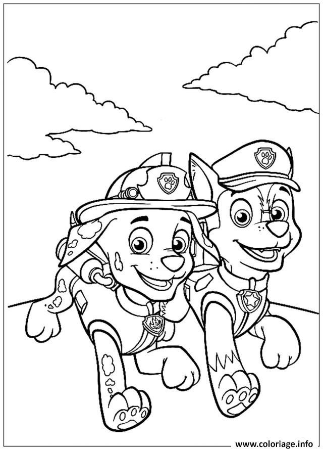 Coloriage Pat Patrouille Les Deux Complices Dessin À Imprimer | Paw tout Dessin A Colorier Facile Patte Patrouille