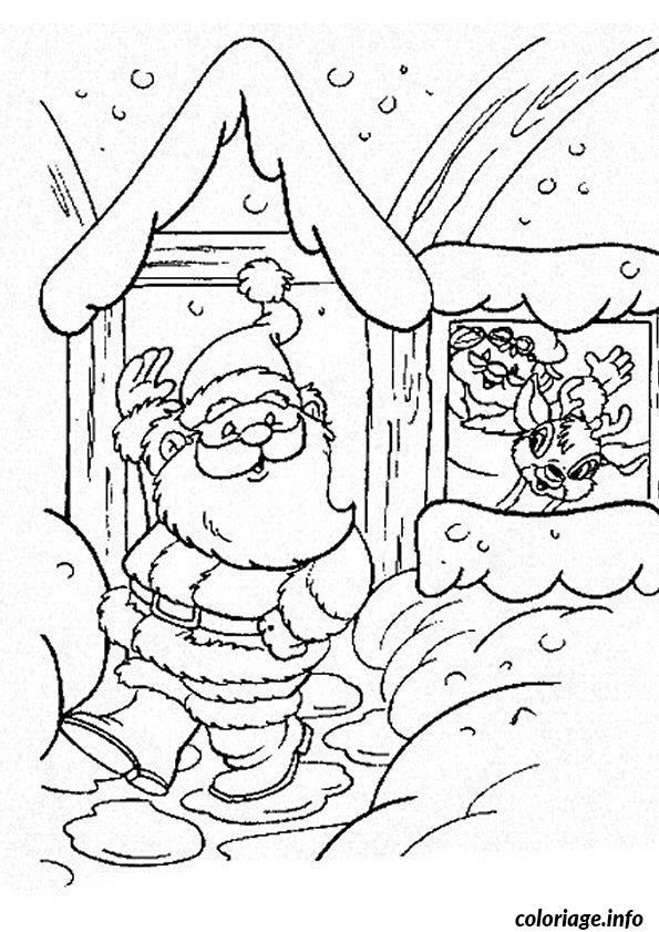 Coloriage Pere Noel Maison Dessin Pere Noel À Imprimer pour Coloriage En Ligne Pere Noel