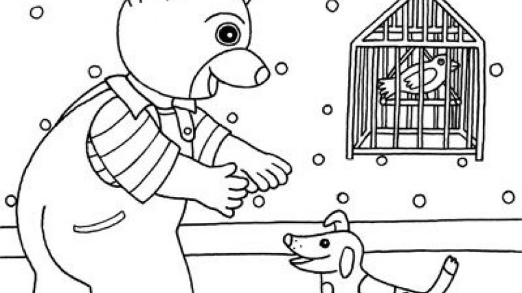 Coloriage: Petit Ours Brun Et Son Chien pour Coloriage Animaux 6 Mois