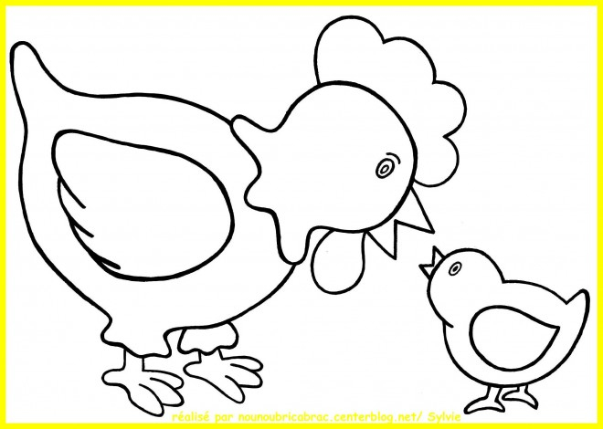 Coloriage Poule 13 Dessin Gratuit À Imprimer à Modele  De Poules As Colorier Pour Paques