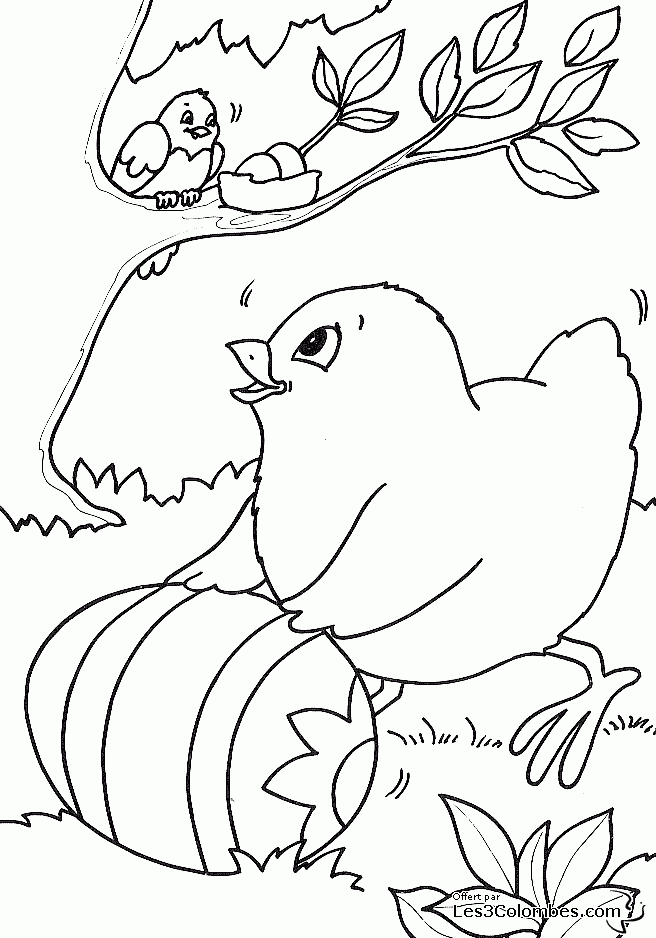 Coloriage-Poule-Paques-135 – Coloriage En Ligne Gratuit Pour Enfant tout Dessin De Poule De Pa¢Ques